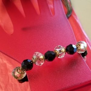 Black Onyx  w/Golden Shadow Beaded Bracelet